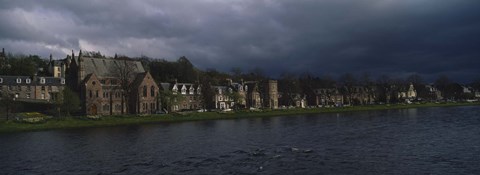 Framed Clouds Over Building On The Waterfront, Inverness, Highlands, Scotland, United Kingdom Print