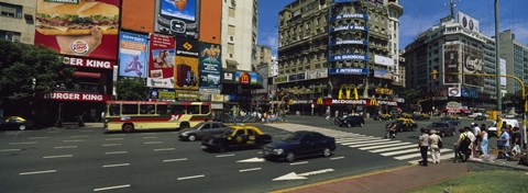 Framed Vehicles Moving On A Road, Buenos Aires, Argentina Print