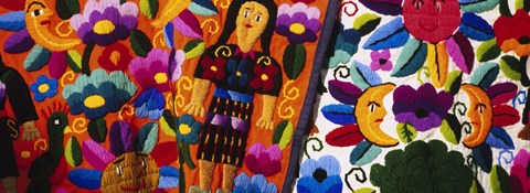 Framed Close-Up Of Textiles, Guatemala Print