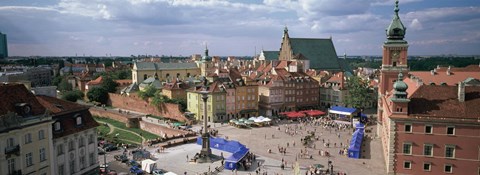 Framed High angle view of a city, Warsaw, Poland Print