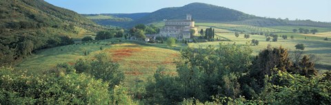 Framed High angle view of a church, Abbazia Di Sant Antimo, Tuscany, Italy Print