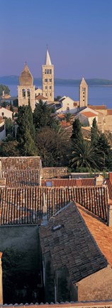 Framed High angle view of a town, Rab Island, Croatia Print