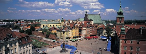 Framed High angle view of a market square, Warsaw, Silesia, Poland Print