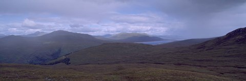 Framed Cloudy Sky Over Hills, Blackwater Reservoir, Scotland, United Kingdom Print
