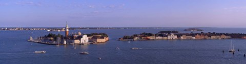 Framed High Angle View Of Buildings Surrounded By Water, San Giorgio Maggiore, Venice, Italy Print