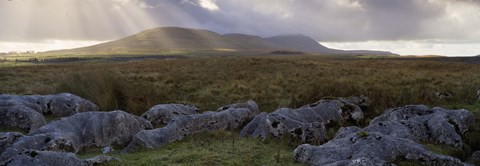 Framed Clouds Over A Landscape, Ingleborough, Yorkshire Dales, Yorkshire, England, United Kingdom Print