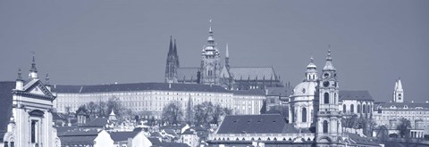 Framed Buildings In A City, Hradcany Castle, St. Nicholas Church, Prague, Czech Republic Print