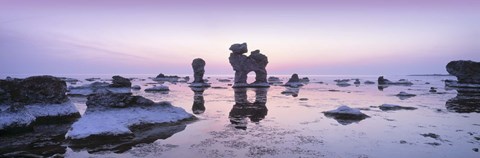 Framed Rocks On The Beach, Faro, Gotland, Sweden Print