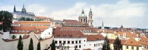 Framed Church in a city, St. Nicholas Church, Mala Strana, Prague, Czech Republic Print