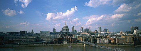 Framed Buildings on the waterfront, St. Paul&#39;s Cathedral, London, England Print