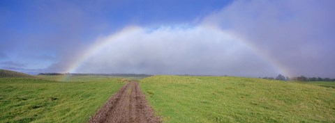 Framed Rainbow Over A Landscape, Kamuela, Big Island, Hawaii, USA Print