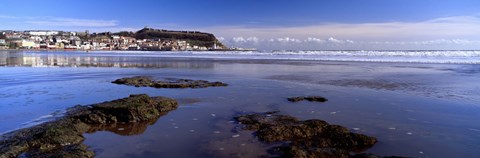 Framed Town At The Waterfront, Scarborough, South Bay, North Yorkshire, England, United Kingdom Print
