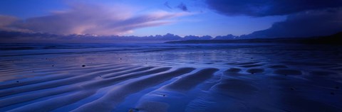 Framed Sand Ridges Near A Bay, Filey Bay, Yorkshire, England, United Kingdom Print