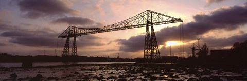 Framed Low Angle View Of A Bridge, Transporter Bridge, Middlesbrough, North Yorkshire, England, United Kingdom Print