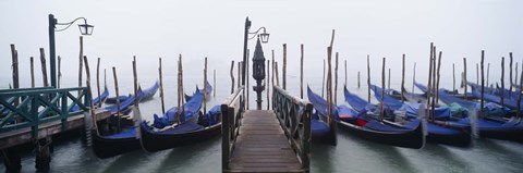 Framed Gondolas on the Water, Grand Canal, Venice, Italy Print