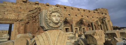 Framed Statue in an old ruined building, Leptis Magna, Libya Print