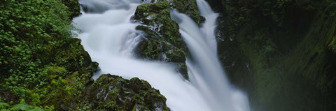 Framed High angle view of a waterfall, Sol Duc Falls, Olympic National Park, Washington State, USA Print