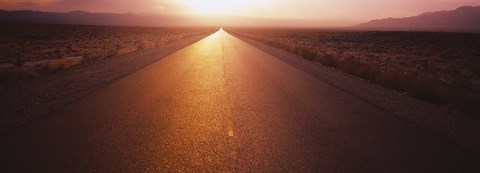 Framed Road passing through a desert, Nevada, USA Print