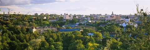 Framed High angle view of a city, Vilnius, Trakai, Lithuania Print