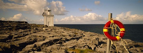Framed Lighthouse on a landscape, Blackhead Lighthouse, The Burren, County Clare, Republic Of Ireland Print