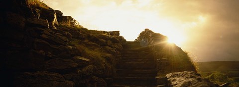 Framed Silhouette of a cave at sunset, Ailwee Cave, County Clare, Republic Of Ireland Print