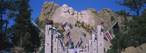 Framed Statues on a mountain, Mt Rushmore, Mt Rushmore National Memorial, South Dakota, USA Print