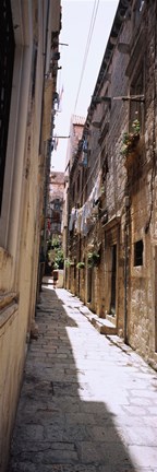 Framed Buildings along an alley in old city, Dubrovnik, Croatia Print