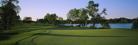 Framed Lake on a golf course, White Deer Run Golf Club, Vernon Hills, Lake County, Illinois, USA Print