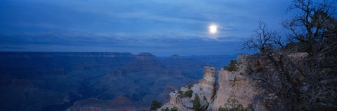 Framed Rock formations at night, Yaki Point, Grand Canyon National Park, Arizona, USA Print