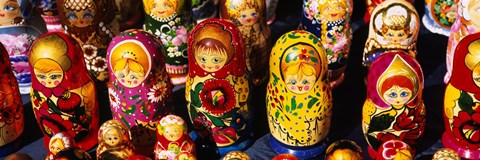 Framed Close-up of Russian nesting dolls, Bulgaria Print