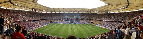 Framed Crowd in a stadium to watch a soccer match, Hamburg, Germany Print