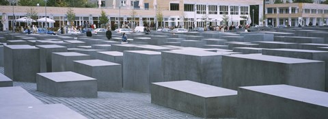 Framed Group of people walking near memorials, Memorial To The Murdered Jews of Europe, Berlin, Germany Print