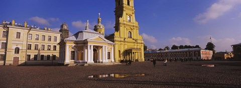 Framed Facade of a cathedral, Peter and Paul Cathedral, Peter and Paul Fortress, St. Petersburg, Russia Print