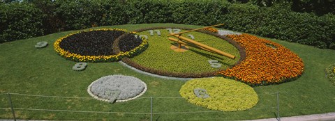 Framed Clock in a park, Geneva, Switzerland Print