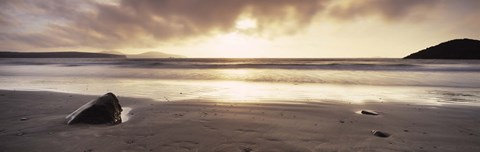 Framed Sunset over the sea, Whitesand Bay, Pembrokeshire, Wales Print