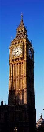 Framed Low angle view of a clock tower, Big Ben, Houses of Parliament, London, England Print