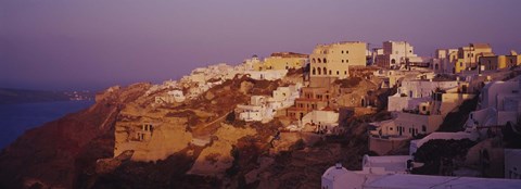 Framed Town on a cliff, Santorini, Greece Print