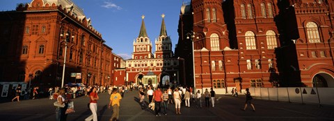 Framed Tourists walking in front of a museum, State Historical Museum, Red Square, Moscow, Russia Print