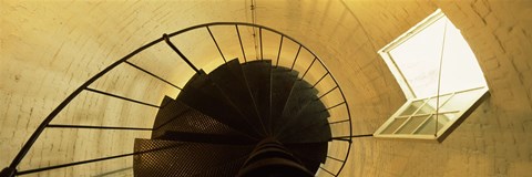 Framed Low angle view of a spiral staircase of a lighthouse, Key West lighthouse, Key West, Florida, USA Print