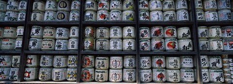 Framed Sake, Tsurugaoka Hachiman Shrine, Kamakura, Kanagawa Prefecture, Kanto Region, Japan Print