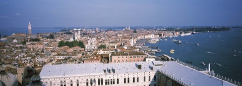 Framed High angle view of a city, Grand Canal, St. Mark's Campanile, Doges Palace, Venice, Veneto, Italy Print