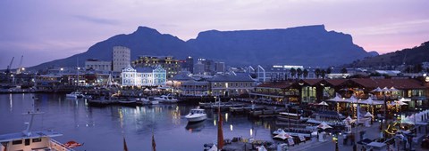 Framed Boats at a harbor, Victoria And Alfred Waterfront, Table Mountain, Cape Town, Western Cape Province, South Africa Print