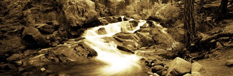 Framed Stream flowing through rocks, Lee Vining Creek, Lee Vining, Mono County, California, USA Print