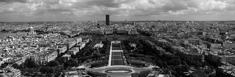 Framed Aerial view of a city, Eiffel Tower, Paris, Ile-de-France, France Print