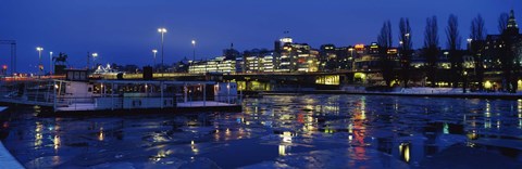 Framed Stockholm, Sweden at night Print