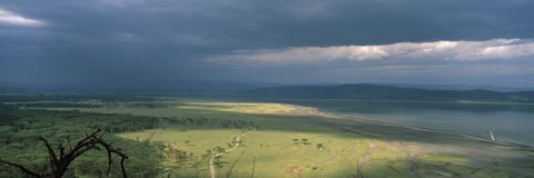 Framed Clouds over mountains, Lake Nakuru, Great Rift Valley, Lake Nakuru National Park, Kenya Print