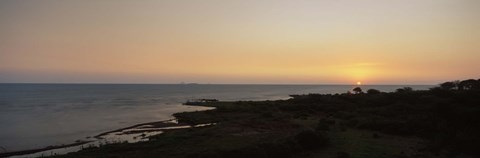Framed Sunset over a lake, Lake Victoria, Great Rift Valley, Kenya Print