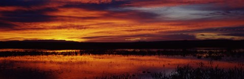 Framed Clouds over a lake, Bosque del Apache National Wildlife Refuge, Socorro County, New Mexico, USA Print