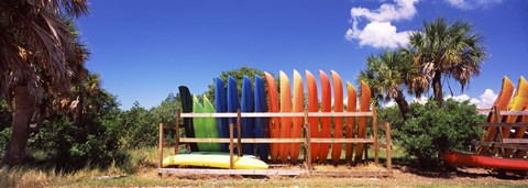 Framed Kayaks, Gulf Of Mexico, Florida, USA Print