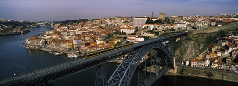 Framed Bridge across a river, Dom Luis I Bridge, Duoro River, Porto, Portugal Print